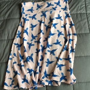 Lularoe azure skirt small birds